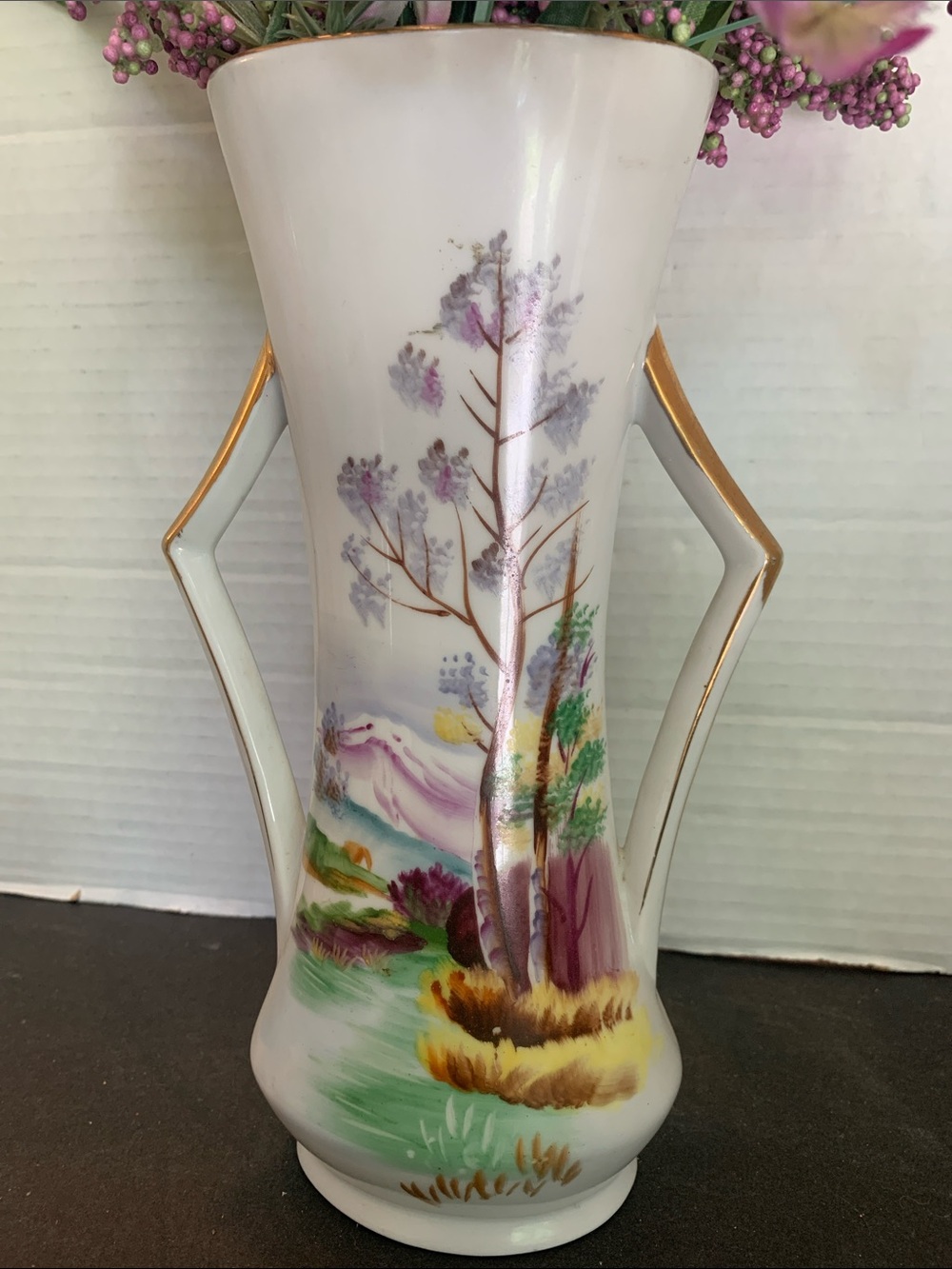 Antique Double Handle 9 1/2 in Noritake style vase.. Beautiful w/ or w/o flowers